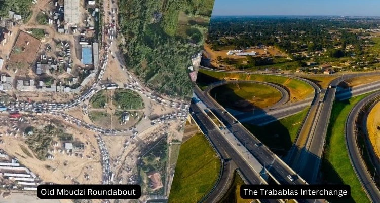 How the Trabablas Interchange used to look like. Picture of Old Mbudzi Roundabout and the new Trabablas interchange
